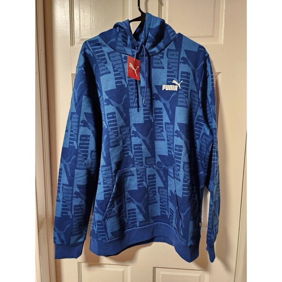 Puma Mens Power All Over Print Fleece Hoodie Hooded Sweatshirt Size XL - Picture 5 of 11